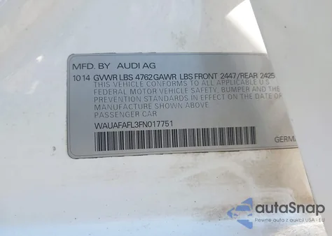 2015 Audi A4 2.0T Premium из США, поврежденный, VIN WAUAFAFL3FN017751